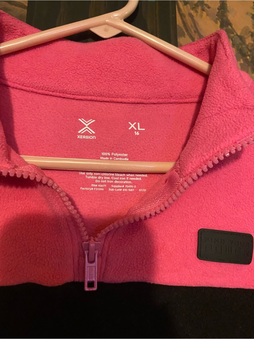 Pink and Black Fleece Sweater - Picture 3 of 4